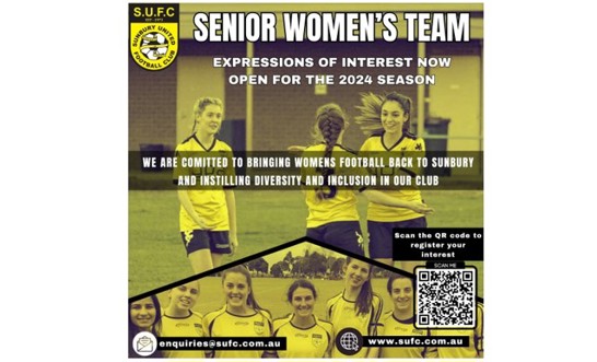 SUFC 2024 Women's Senior Football Team - Expression of Interest